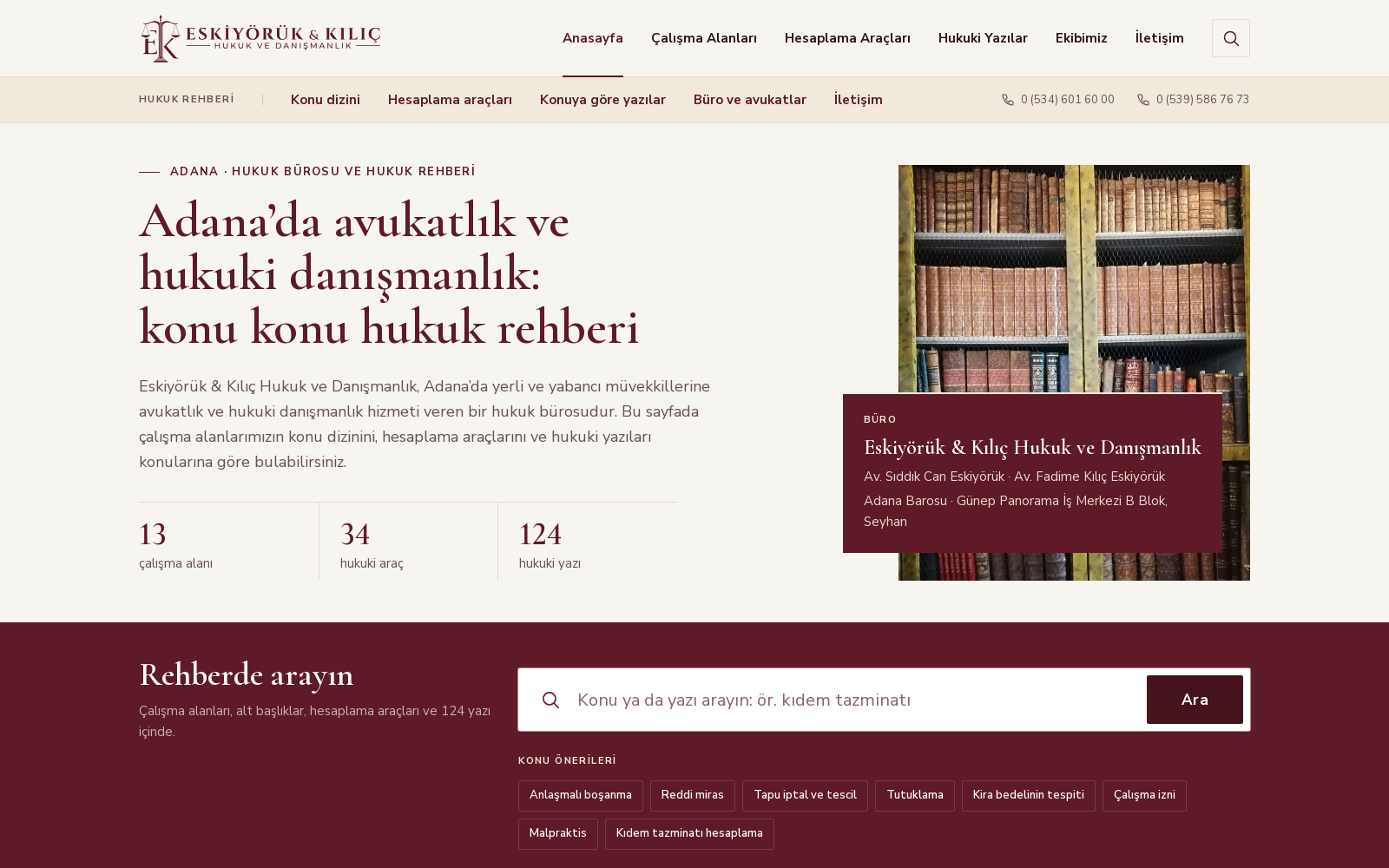 Eskiyörük & Kılıç Hukuk Bürosu web sitesi – Webito referansı